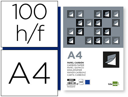 100h papel carbón Liderpapel A4 azul